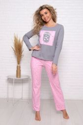 Пижама женская 57118 серо-розовый