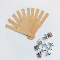 Комплект 10 деревянных фитилей (анегри) + 10 фитиледержателей