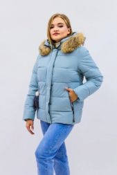 Куртка женская зимняя еврозима-зима 2867 бирюзовый