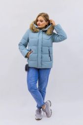 Куртка женская зимняя еврозима-зима 2867 бирюзовый