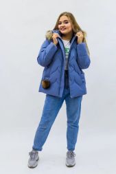 Куртка женская зимняя еврозима-зима 2879 голубой