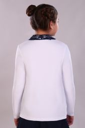 Блузка для девочки Рианна Арт. 13180 белый/темно-синий
