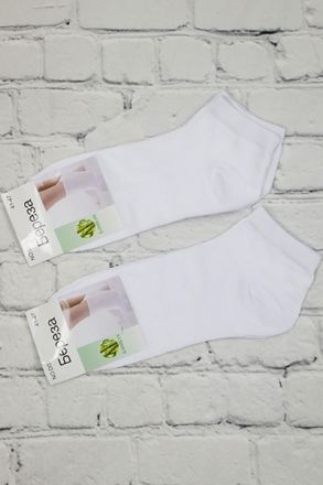 Носки мужские Бамбук (короткие, белые) - упаковка 12 пар