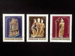 Набор марок Христианские статуи из Гарамсентбендека, Венгрия, 1980 год (3 шт.)