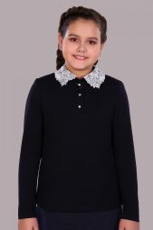 Блузка для девочки Рианна Арт. 13180 темно-синий, белый