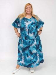 Платье женское 519Б Бирюзовый, пальма