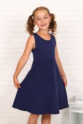 Платье Лучик короткий рукав детское Голубой-ТемноСиний