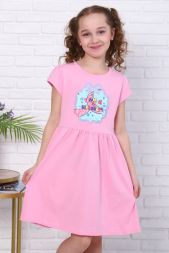 Платье Хвостик короткий рукав детское ярко-розовый