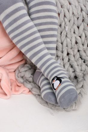 Колготки детские Пингвин плюш серый