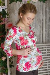 Блуза для беременных и кормящих крест-на-крест Аромат розы