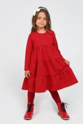 Платье ярусное Красное детское красный