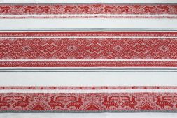 Ткань лен жаккард 50 см арт. 1277-2 (красный)