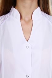 Халат медицинский женский М-023 ткань Тиси кнопки (белый)