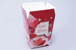 Плайм пакет для цветов Романтика (сердца) высота 15 см