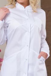 Халат медицинский женский М-013 ткань Тиси кнопки (белый(0))