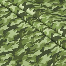 Ткань бязь 150 см плательная ЛЮКС Камуфляж (темно-зеленый)