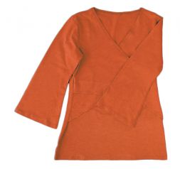Блуза для беременных и кормящих крест-на-крест Оранжевая