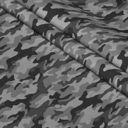 Ткань бязь 150 см плательная ЛЮКС Камуфляж (серый)