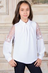 Блузка для девочки длинный рукав SP004 белый