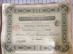 Акция La Carrosserie Industrielle, 100 франков, Франция