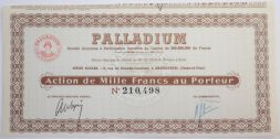 Акция Palladium, 1000 франков, Франция