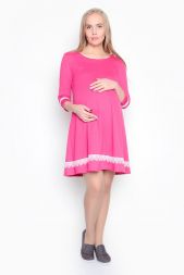 Платье для беременных Фуксия с кружевом