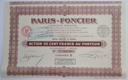Акция Paris-Foncier, 100 франков, Франция (1928)