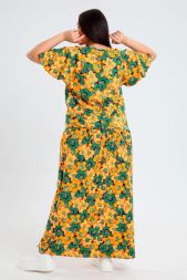 Платье женское 519Б Желтый, цветы