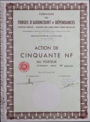 Акция Кузницы и хозяйственные постройки в Оденкуре, 50 новых франков 1961 год, Франция