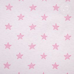 Простыня на резинке трикотажная 200х200х20 Звезды (розовый) АРТ-Дизайн