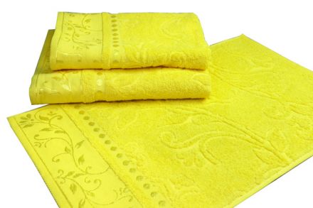 Набор махровых полотенец-3 шт- №860 (желтый, 401)