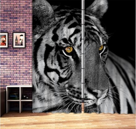 Фотошторы 3D Белый Тигр (блэкаут)