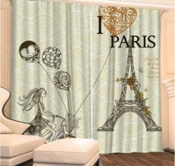 Фототюль 3D С Любовью из Парижа (вуаль) 140х260 лента