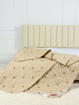 Одеяло максиевро (220х240) Premium Soft Летнее Camel Wool (верблюжья шерсть) арт. 123 (100 гр/м)