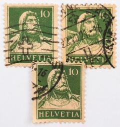 Марка 10 сентиме Швейцария, Вильгельм Телль (зеленый) 1921 год