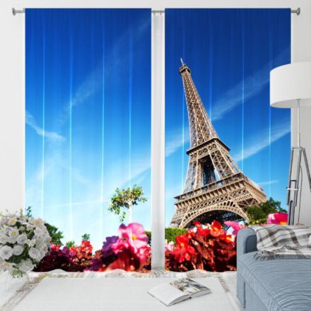 Фототюль 3D Небесный Париж (вуаль)