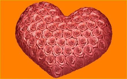 Пластиковая форма - БП 541 - Сердце в розах