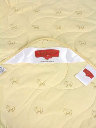 Одеяло миниевро (200х217) Premium Soft Летнее Merino Wool (овечья шерсть) арт. 133 (100 гр/м)