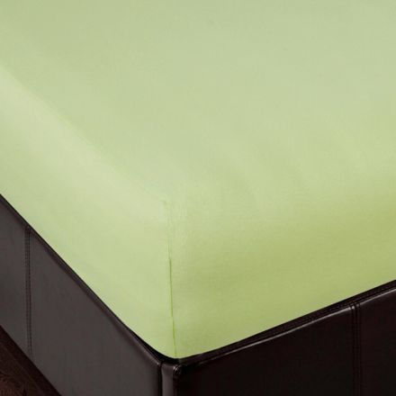 Простыня на резинке трикотажная 140х200 / Light green (салатовый)