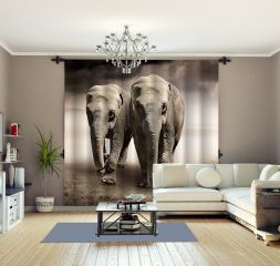 Фотошторы 3D Слоны (габардин)