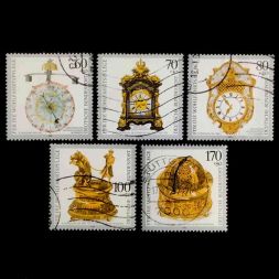Набор благотворительных марок Антикварные часы, Германия, 1992 год (полный комплект)