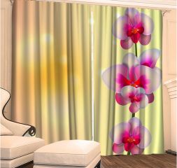 Фотошторы 3D Блеск орхидеи 02 (блэкаут)