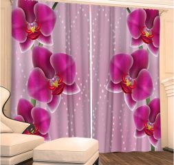 Фотошторы 3D Блеск орхидеи 03 (блэкаут)