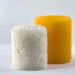 Силиконовая форма - 3D - Цилиндр с узорами