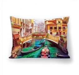 Подушка декоративная с 3D рисунком &quot;Город на воде&quot;