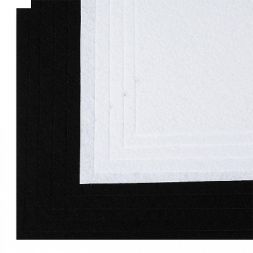 Набор листового фетра (мягкий) IDEAL 1 мм 20х30 см арт.FLT-SA8 уп.10 листов цв.белый,черный