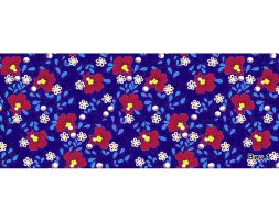 Ткань бязь 150 см плательная ЛЮКС рис. 950/1 (темно-синий, красн. цветы)