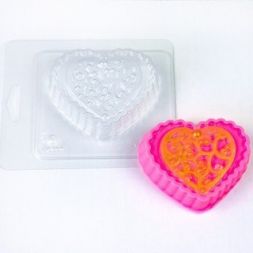 Пластиковая форма - БП 238 - Сердце винтаж