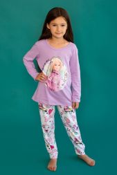 Пижама детская Barbie дл. рукав 22762 лиловый
