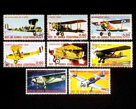Набор гашеных марок История авиации, Экваториальная Гвинея, 1979 год